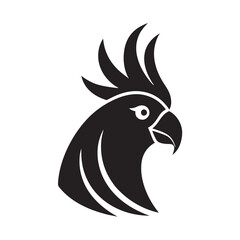 Sticker - Cockatoo bird head silhouette vector illustration