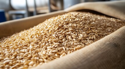 Dried Garlic Flakes in Burlap Sack: A close-up of a burlap sack overflowing with dried garlic flakes, showcasing the vibrant color and intricate texture of this essential ingredient.