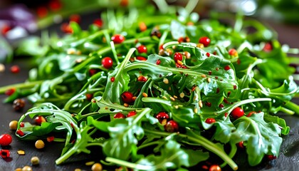 Wall Mural - Peppery flavor of arugula adds a nutritious touch to fresh salads