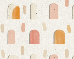 Aufkleber - Abstract Festive Collage Art with Pastel Patterns and Textures in Nostalgic Surreal Style