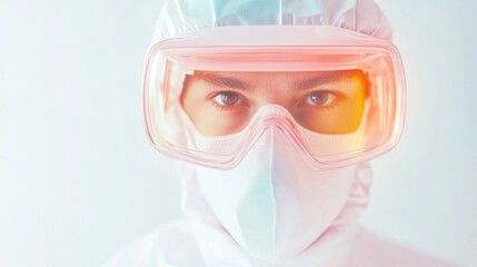 Aufkleber - Scientific Researcher in Protective Gear Using Advanced Technology for Health Study