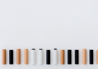 Minimalist Electronic Cigarettes on White Background - Modern E-Cigarette Collection for Business Presentations