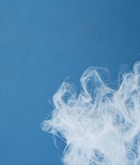 Aufkleber - Minimalist Abstract Smoke on Blue Background - Contemporary Art