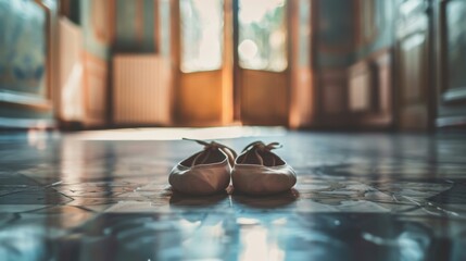 Wall Mural - Elegant Shoes on a Polished Floor in Soft Light