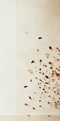 Leinwandbilder - Abstract Minimalist Design with Scattered Leaves on Light Background