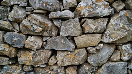 Poster - Textured Stone Wall with Natural Patterns and Colors