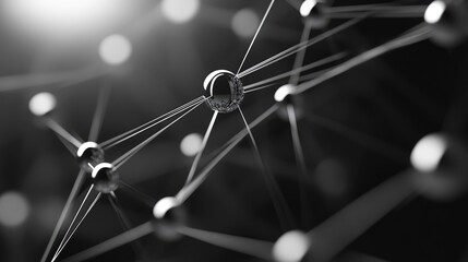 Abstract network of nodes and lines, illustrating the interconnected web of technological evolution.