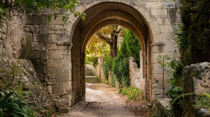 Wall Mural - Scenic Archway in Serene Garden Pathway