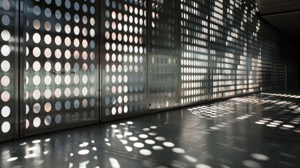 Sticker - Modern Interior with Polka Dot Patterns and Shadows