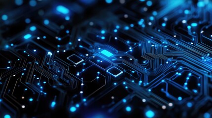 Poster - Circuit board design with nodes and connections, showcasing the interconnected nature of digital systems.