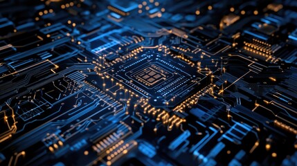 Poster - Circuit board design with nodes and connections, showcasing the interconnected nature of digital systems.