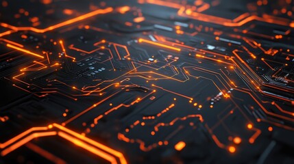 Poster - circuit board pattern with glowing nodes, symbolizing the complexity of modern digital systems.