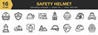 © spacepixel - Safety Helmet icon set. Editable Stroke Icon Collection. Includes Safety Helmet Icons, and More. Outline icons vector collection.