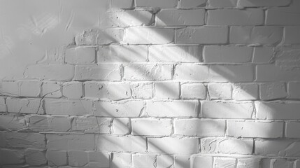 Wall Mural - Shadows on White Brick Wall