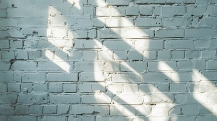 Wall Mural - Light and Shadow on White Brick Wall