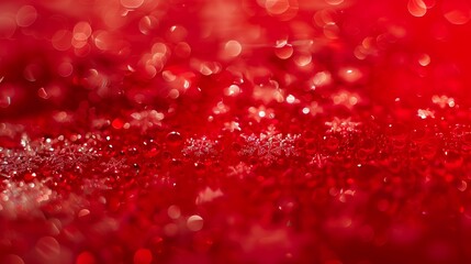 Wall Mural - Red_Snowflake_Frost_Drop_Poster_Background