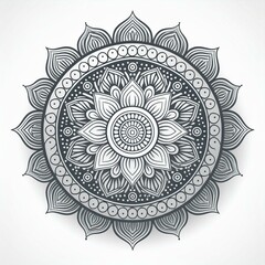 Mandala art design also called rangoli, decorative elements on white background