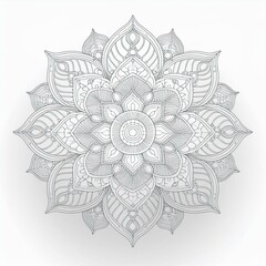 Mandala art design also called rangoli, decorative elements on white background