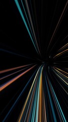 Aufkleber - Abstract colorful glowing lasers forming speed tunnel on black background, seamless loop. Animation. Motion graphic backdrop, Speed of light, neon glowing rays in motion.