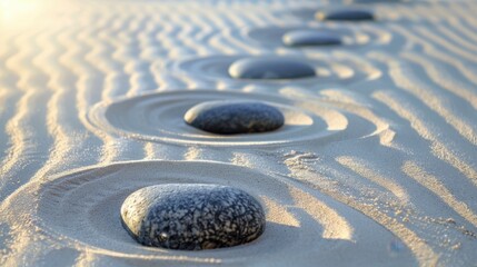 Poster - Tranquil Stone Path on Soft Sand Surface