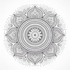 Mandala art design also called rangoli, decorative elements on white background