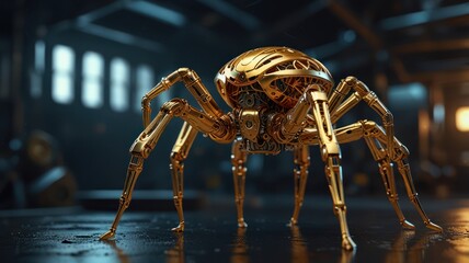 Poster - Golden Mechanical Spider