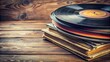 © lapeepon - Stack of vintage vinyl records , music, nostalgia, retro, collection, vintage, old, antique, records, albums, stack