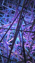 Fototapete - Animation of colored interlaced lines. Animation. Woven together colored lines illuminated by bright light