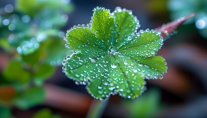 Poster - Tranquil Morning Glow with Fresh Dewdrops Celebrating Natures Pure Beauty