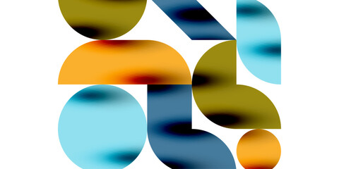 Poster - Tech minimal circular shapes geometric art. Vector modern circles
