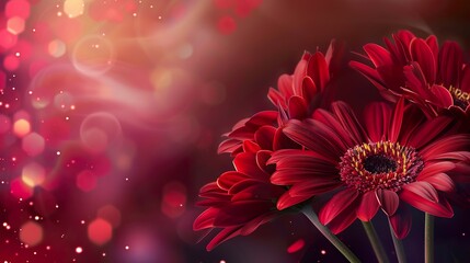 Poster - Red_flower_skincare_atmospheric_background