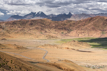 Wall Mural - Landscape of western Tibet around Kailash mountain, blue sky with copy space