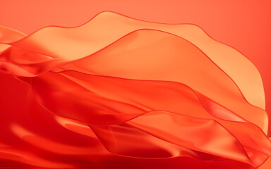 Poster - Transparent red multilayer cloth background, 3d rendering.