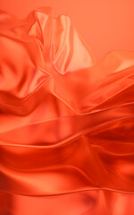 Poster - Transparent red multilayer cloth background, 3d rendering.