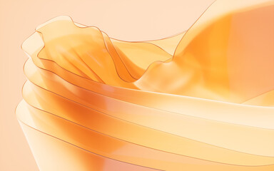Poster - Transparent golden multilayer cloth background, 3d rendering.