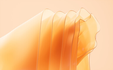 Poster - Transparent golden multilayer cloth background, 3d rendering.
