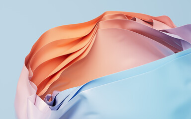 Poster - Flowing wave multilayer background, 3d rendering.