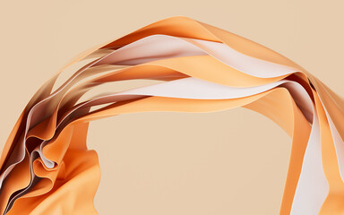 Poster - Flowing wave multilayer background, 3d rendering.