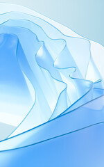 Poster - Flowing gradient transparent multilayer glass background, 3d rendering.