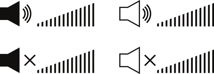 Poster - volume adjustment icon. outline volume control symbol vector illustration.
