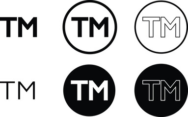 Poster - registered trademark black white symbol vector illustration.