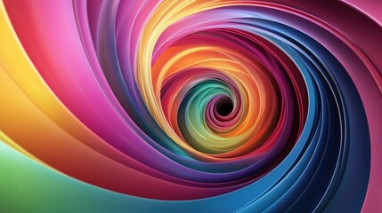 Poster - Abstract lines in rainbow colors swirling in a spiral pattern, creating a dynamic and energetic composition, ideal for creative or tech visuals -