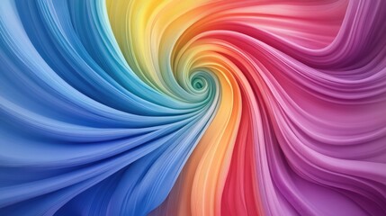 Poster - Abstract lines in rainbow colors swirling in a spiral pattern, creating a dynamic and energetic composition, ideal for creative or tech visuals -