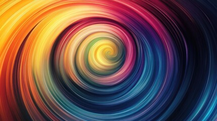 Poster - Abstract lines in rainbow colors swirling in a spiral pattern, creating a dynamic and energetic composition, ideal for creative or tech visuals -