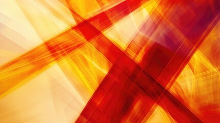 Poster - Bold, angular abstract lines in red and yellow, intersecting and creating a sense of motion and intensity, ideal for dynamic visuals