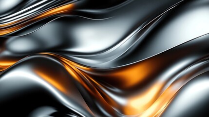 Poster - Sleek lines of light forming dynamic patterns around smooth metallic shapes, creating a modern and futuristic design concept -