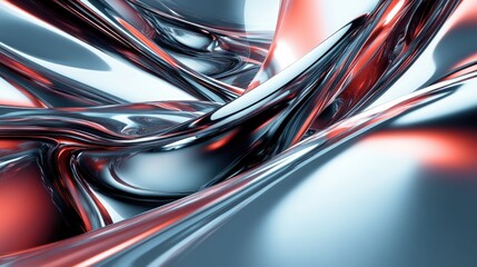 Poster - sleek lines of light forming dynamic patterns around smooth metallic shapes, creating a modern and f