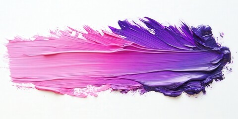 Poster - Vibrant Purple and Pink Paint Strokes on White Background