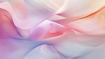 Poster - Soft abstract lines forming overlapping loops and swirls in pastel colors, creating a calming and elegant visual for modern design