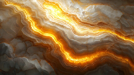Poster - Abstract texture featuring flowing lines of orange and cream, ideal for backgrounds or artistic projects.